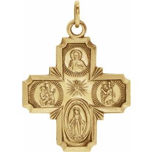 14K Yellow 12x12 mm Four-Way Cross Medal - BN & CO JEWELRY