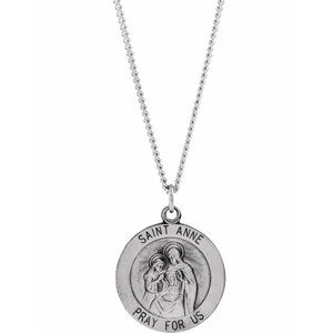 Sterling Silver 18 mm St. Anne Medal - BN & CO JEWELRY