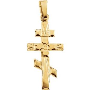 14K Yellow 20x10 mm Orthodox Cross Pendant - BN & CO JEWELRY