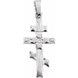 14K White 20x10 mm Orthodox Cross Pendant - BN & CO JEWELRY