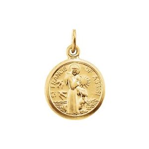 14K Yellow 10.15x12 mm St. Francis of Assisi Medal - BN & CO JEWELRY