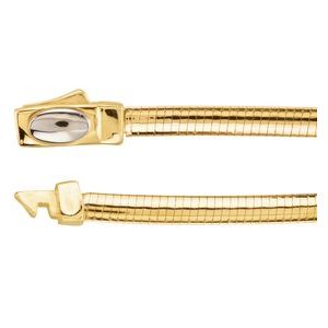 14K Yellow/White 3 mm Two-Tone Reversible Omega 16" Chain - BN & CO JEWELRY