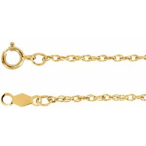 14K Yellow 1.25 mm Rope Chain 7" Bracelet - BN & CO JEWELRY