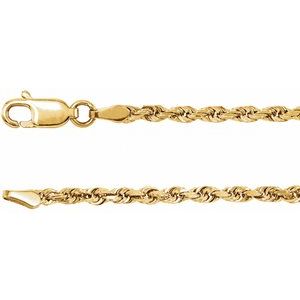 14K Yellow 2.5 mm Diamond-Cut Rope 24" Chain - BN & CO JEWELRY