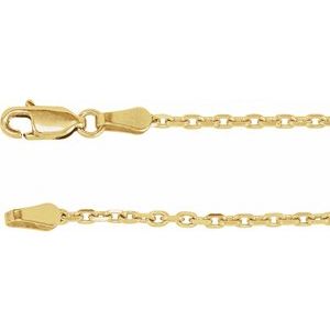 14K Yellow 2 mm Diamond-Cut Cable 18" Chain - BN & CO JEWELRY