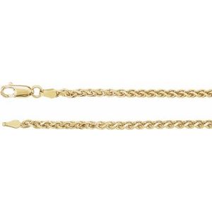 14K Yellow 2.75 mm Diamond-Cut Wheat 24" Chain - BN & CO JEWELRY