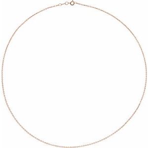 14K Rose 1 mm Diamond-Cut Cable 16" Chain - BN & CO JEWELRY