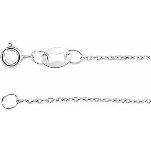 Rhodium-Plated Sterling Silver 1 mm Diamond-Cut Cable 20" Chain - BN & CO JEWELRY