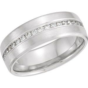 14K White 3/8 CTW Natural Diamond Anniversary Band - BN & CO JEWELRY