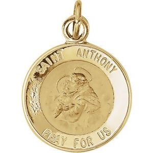 14K Yellow 12 mm St. Anthony Medal - BN & CO JEWELRY