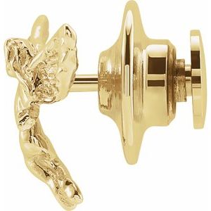 14K Yellow 13x12 mm Dancing Angel Lapel Pin - BN & CO JEWELRY