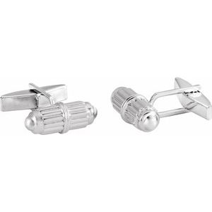 Sterling Silver 18.9x6.8 mm Barrel Cuff Links - BN & CO JEWELRY