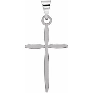 14K White 17x11 mm Cross Pendant - BN & CO JEWELRY