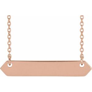 18K Rose Gold-Plated Sterling Silver 33x6 mm Geometric 16-18" Necklace - BN & CO JEWELRY