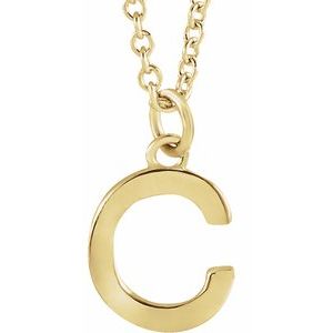 18K Yellow Gold-Plated Sterling Silver Initial C Dangle 16" Necklace - BN & CO JEWELRY