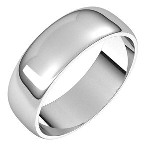 Sterling Silver 6 mm Half Round Light Band Size 6 - BN & CO JEWELRY