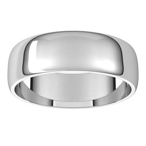 Sterling Silver 6 mm Half Round Light Band Size 6 - BN & CO JEWELRY