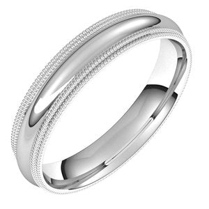 Sterling Silver 4 mm Double Milgrain Comfort Fit Band Size 11 - BN & CO JEWELRY