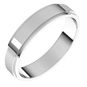 Sterling Silver 4 mm Flat Edge Band Size 7 - BN & CO JEWELRY