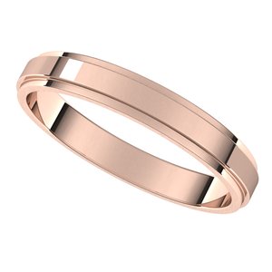 14K Rose 3 mm Flat Edge Band Size 7 - BN & CO JEWELRY