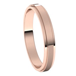 14K Rose 3 mm Flat Edge Band Size 7 - BN & CO JEWELRY