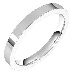 Sterling Silver 2.5 mm Flat Comfort Fit Band Size 7 - BN & CO JEWELRY