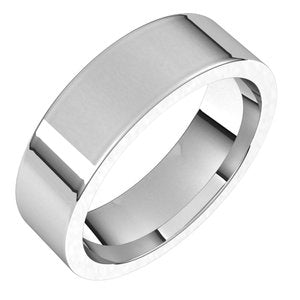 Sterling Silver 6 mm Flat Comfort-Fit Band - BN & CO JEWELRY