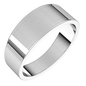 Sterling Silver 7 mm Flat Tapered Band - BN & CO JEWELRY