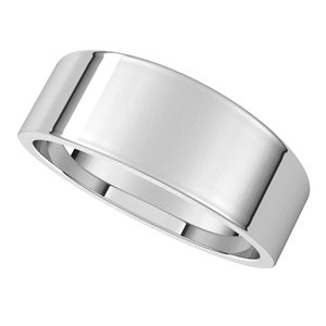 Sterling Silver 7 mm Flat Tapered Band - BN & CO JEWELRY