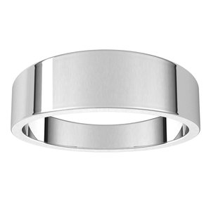 18K White 6 mm Flat Tapered Band Size 8 - BN & CO JEWELRY