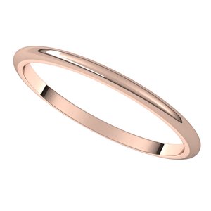 10K Rose 1.5 mm Half Round Band - BN & CO JEWELRY