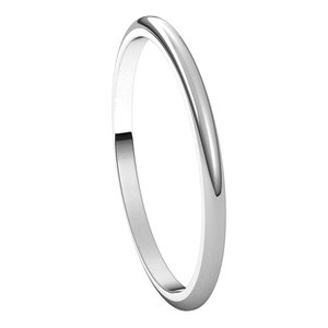 10K White 1.5 mm Half Round Band Size 7.5 - BN & CO JEWELRY