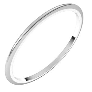 14K White 1 mm Half Round Band Size 4 - BN & CO JEWELRY