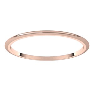 10K Rose 1 mm Half Round Band - BN & CO JEWELRY