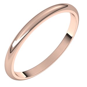 10K Rose 2 mm Half Round Band - BN & CO JEWELRY