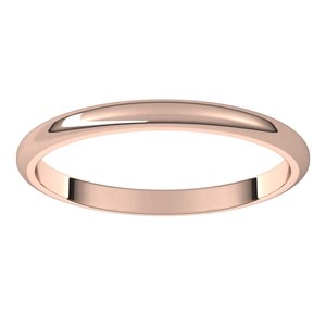 10K Rose 2 mm Half Round Band - BN & CO JEWELRY