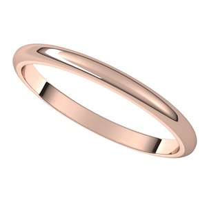 10K Rose 2 mm Half Round Band - BN & CO JEWELRY