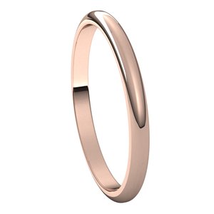 10K Rose 2 mm Half Round Band - BN & CO JEWELRY