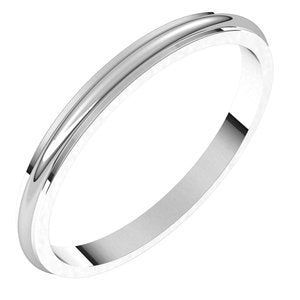 Platinum 2 mm Half Round Edge Band Size 10 - BN & CO JEWELRY