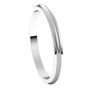 Platinum 2 mm Half Round Edge Band Size 10 - BN & CO JEWELRY