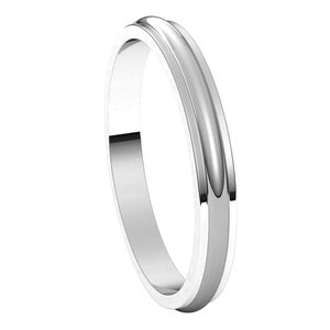 14K White 2.5 mm Half Round Edge Band Size 10 - BN & CO JEWELRY