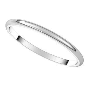 14K White 1.5 mm Half Round Light Band Size 6 - BN & CO JEWELRY