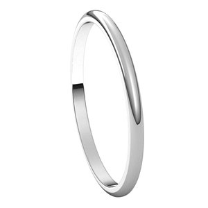 14K White 1.5 mm Half Round Light Band Size 6 - BN & CO JEWELRY