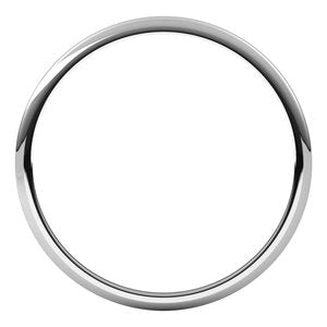 14K White 1 mm Half Round Light Band Size 6 - BN & CO JEWELRY