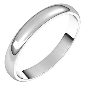 10K White 3 mm Half Round Light Band Size 4.5 - BN & CO JEWELRY