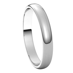 10K White 3 mm Half Round Light Band Size 4.5 - BN & CO JEWELRY