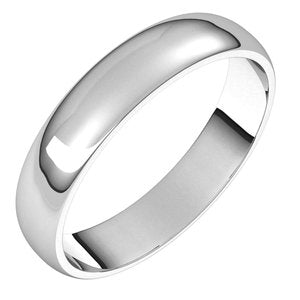 Sterling Silver 4 mm Half Round Light Band Size 8.5 - BN & CO JEWELRY