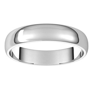 Sterling Silver 4 mm Half Round Light Band Size 8.5 - BN & CO JEWELRY