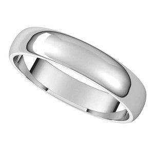 Sterling Silver 4 mm Half Round Light Band Size 7 - BN & CO JEWELRY