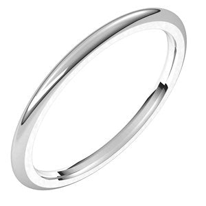 14K White 1.5 mm Half Round Comfort Fit Band Size 5.5 - BN & CO JEWELRY